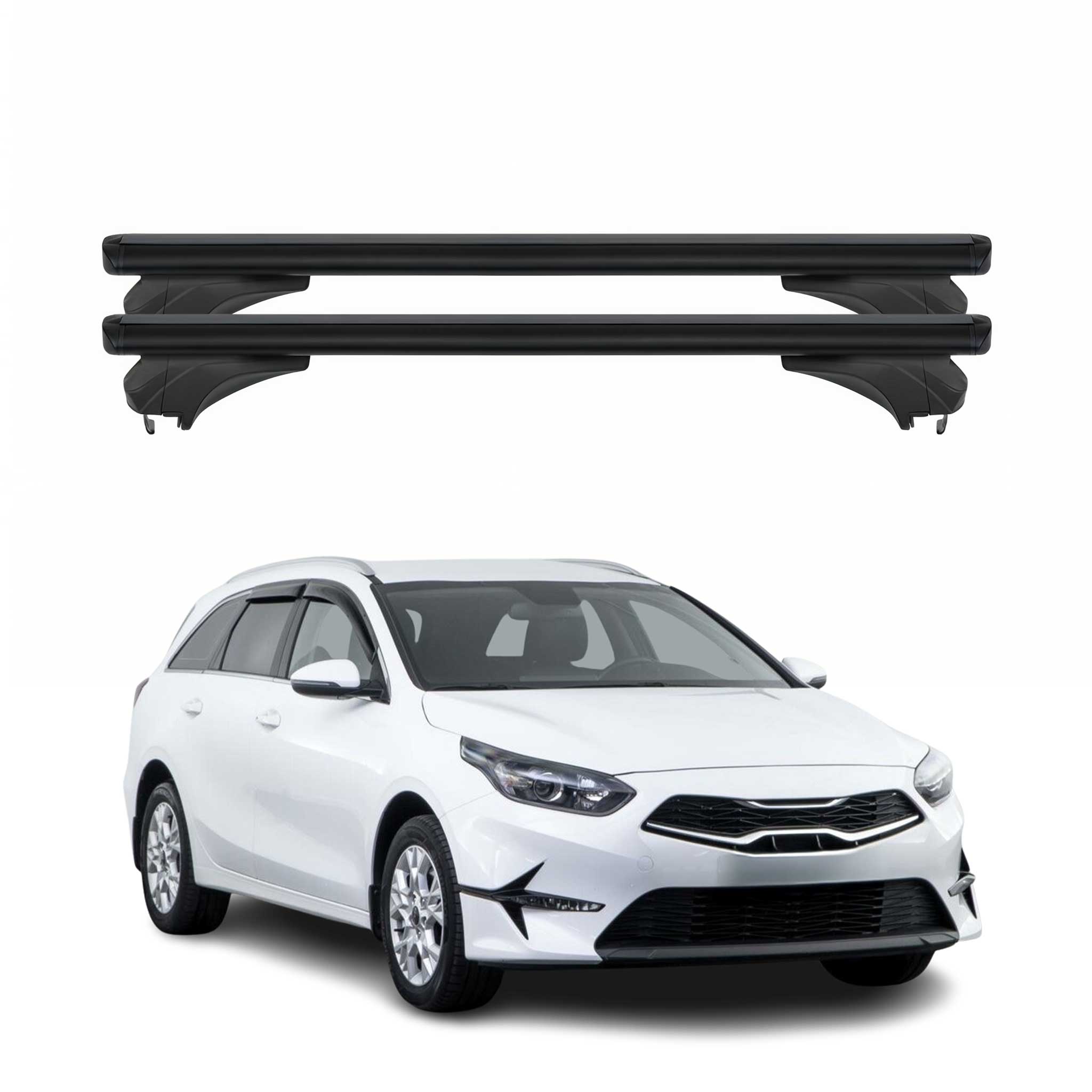 Menabo Dachträger für KIA Ceed Sportswagon 2019-2026 Aluminium Schwarz 2 tlg