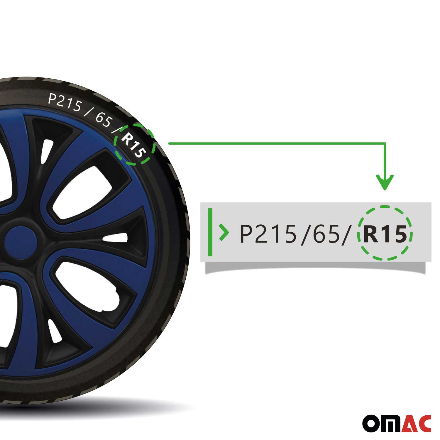 4x Radkappen Radzier Radblenden für 15" Zoll Stahlfelgen Schwarz Dunkel Blau