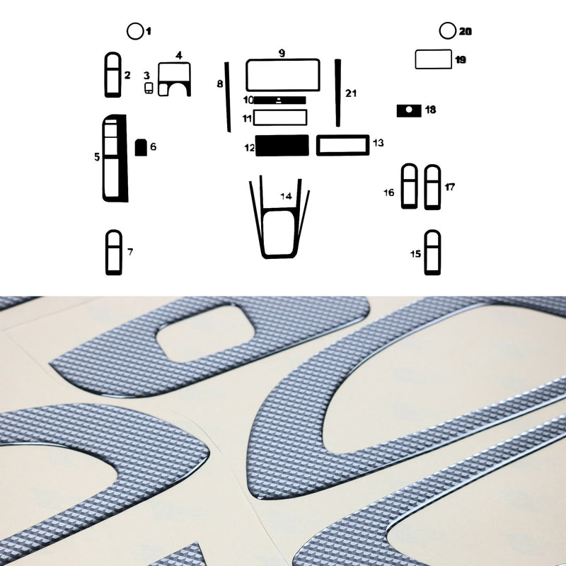 Innenraum Dekor Cockpit für VW Bora 1998-2005 Carbon Optik 21tlg