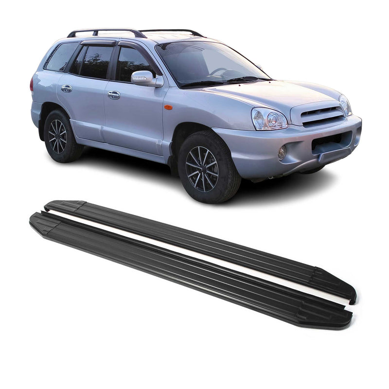 Trittbretter Seitenschweller für Hyundai Santa Fe 2006-2012 Alu Schwarz ABE