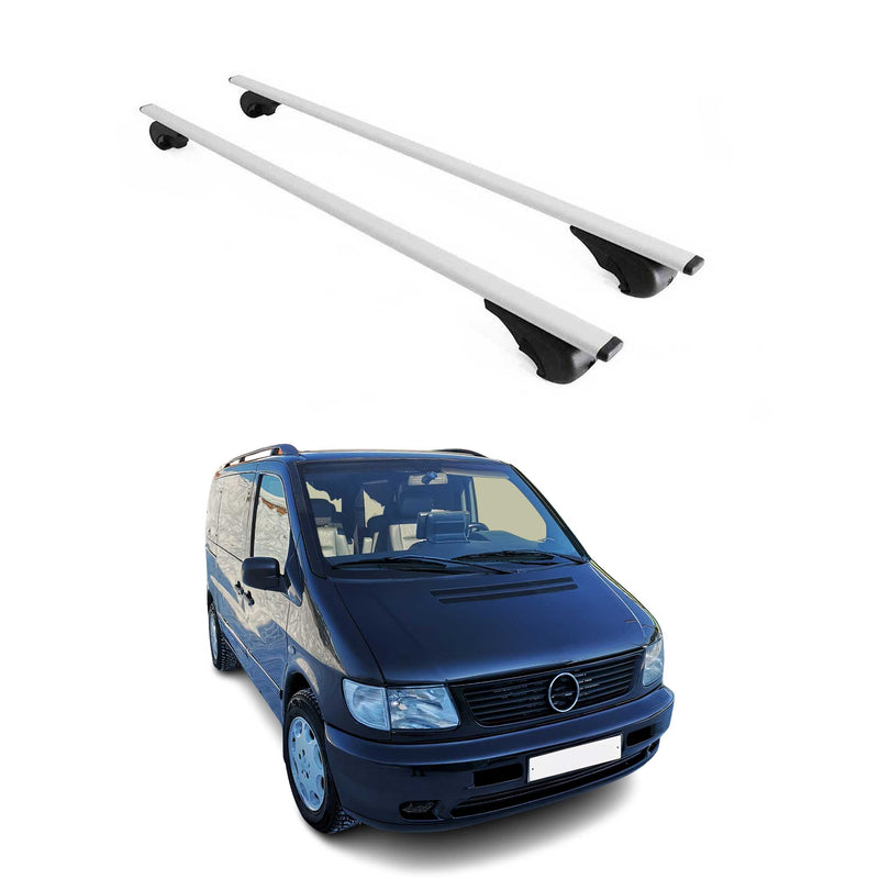 Dachträger Grundtäger für Mercedes V Klasse W638 1996-2003 75kg Metall Silber 2x