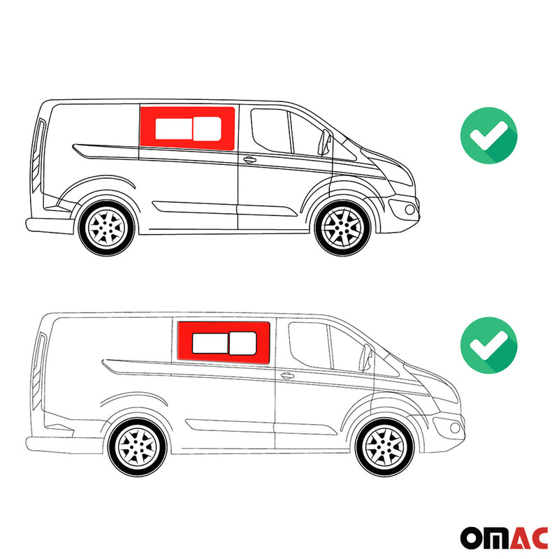 Seitenfenster Schiebefenster für Ford Transit Custom 2013-2024 L1 L2 Auto Rechts