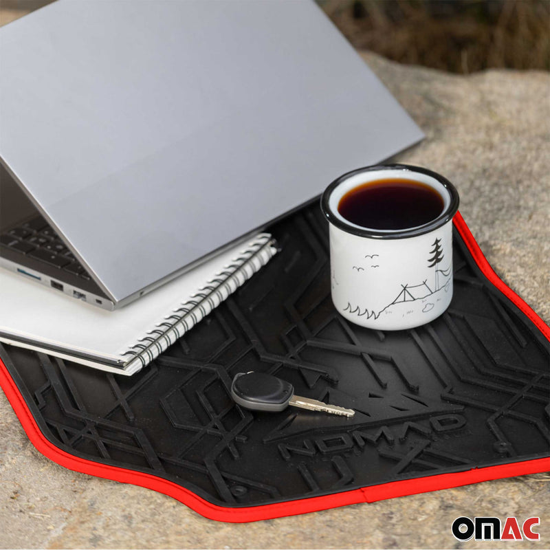 Fußmatten Gummimatten Automatten für VW T-Roc 2017-2025 Gummi Schwarz Rot 2tlg