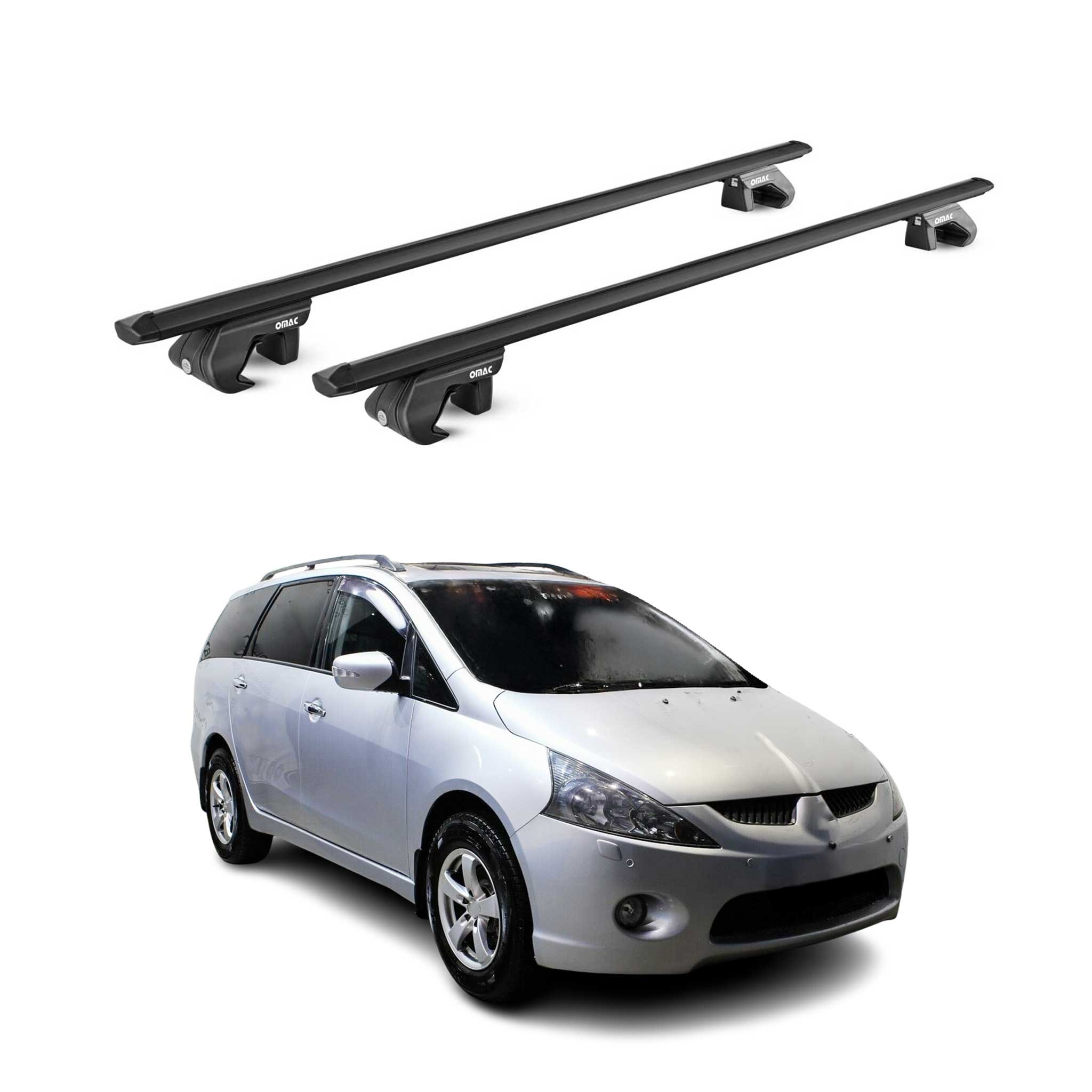 Dachträger Grundtäger für Mitsubishi Grandis NA 2003-2011 90kg Alu Schwarz ABE