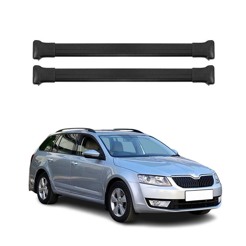 Dachträger Grundtäger für Skoda Octavia mk3 Kombi 2013-2020 75kg Alu Schwarz 2x