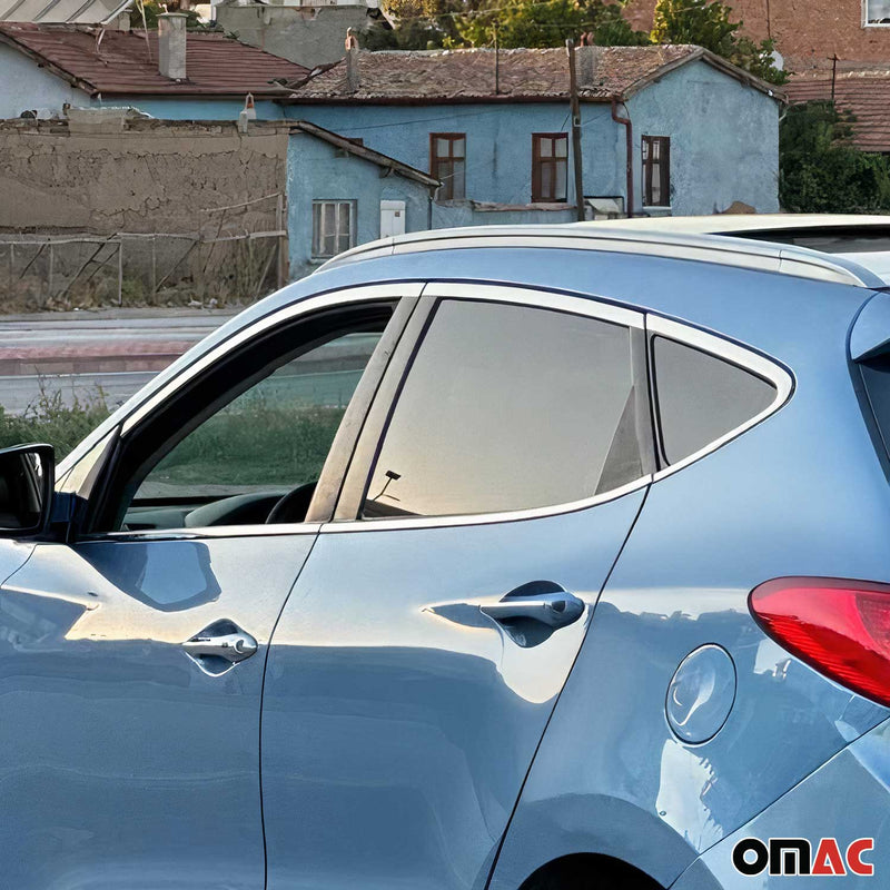 Fensterleisten Fensterrahmen für Hyundai IX35 2010-2024 Edelstahl Silber 10x