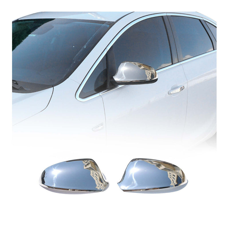 Spiegelkappen Spiegelabdeckung für Opel Astra J 2009-2015 Edelstahl Silber 2tlg