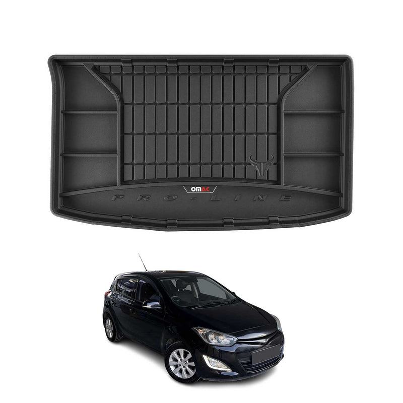 OMAC Gummi Kofferraumwanne für Hyundai i20 2008-2014 TPE Laderaumwanne Schwarz