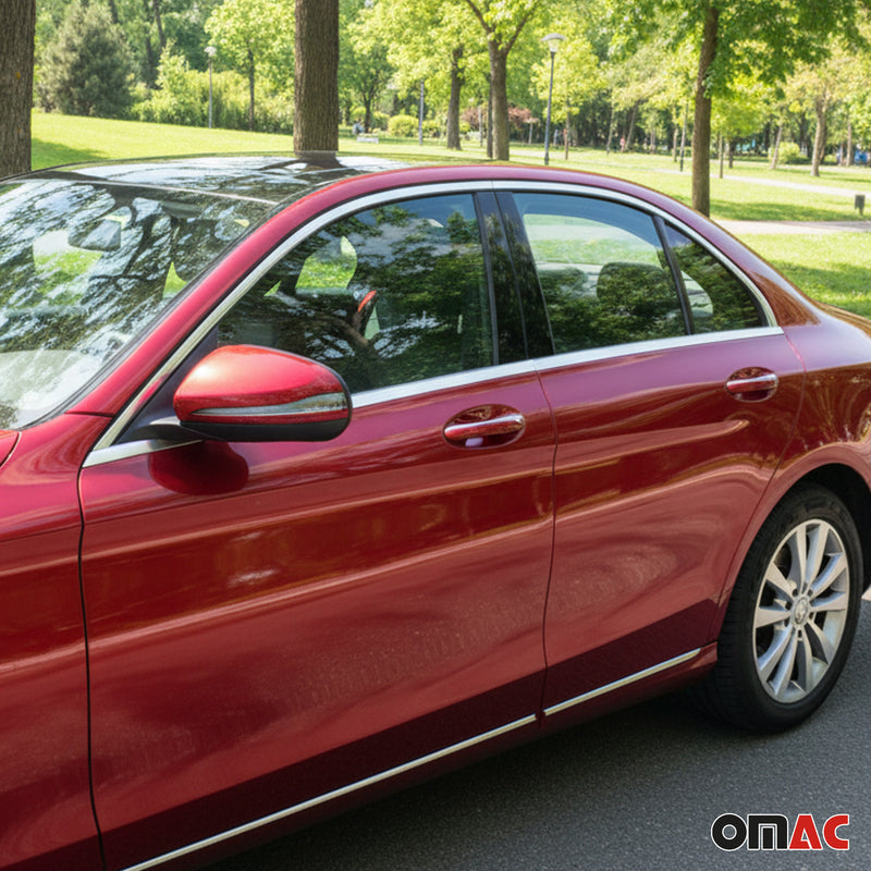 Seitentürleiste Türschutzleiste für Mercedes C Klasse W205 2014-2021 Chrom 2x