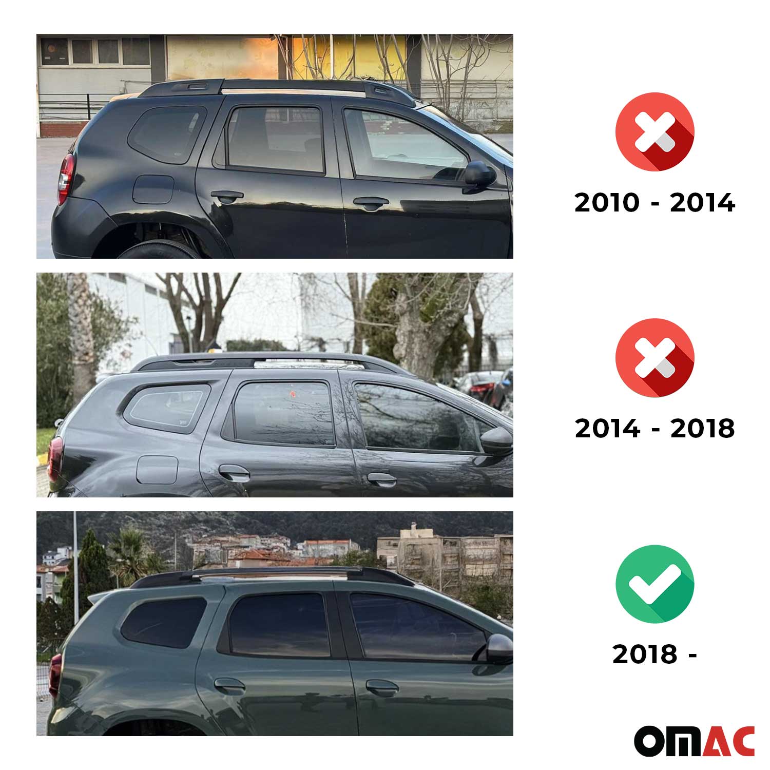 Dachträger Grundtäger für Dacia Duster mk2 2018-2021 Pre-FL 75kg Alu Schwarz 2x
