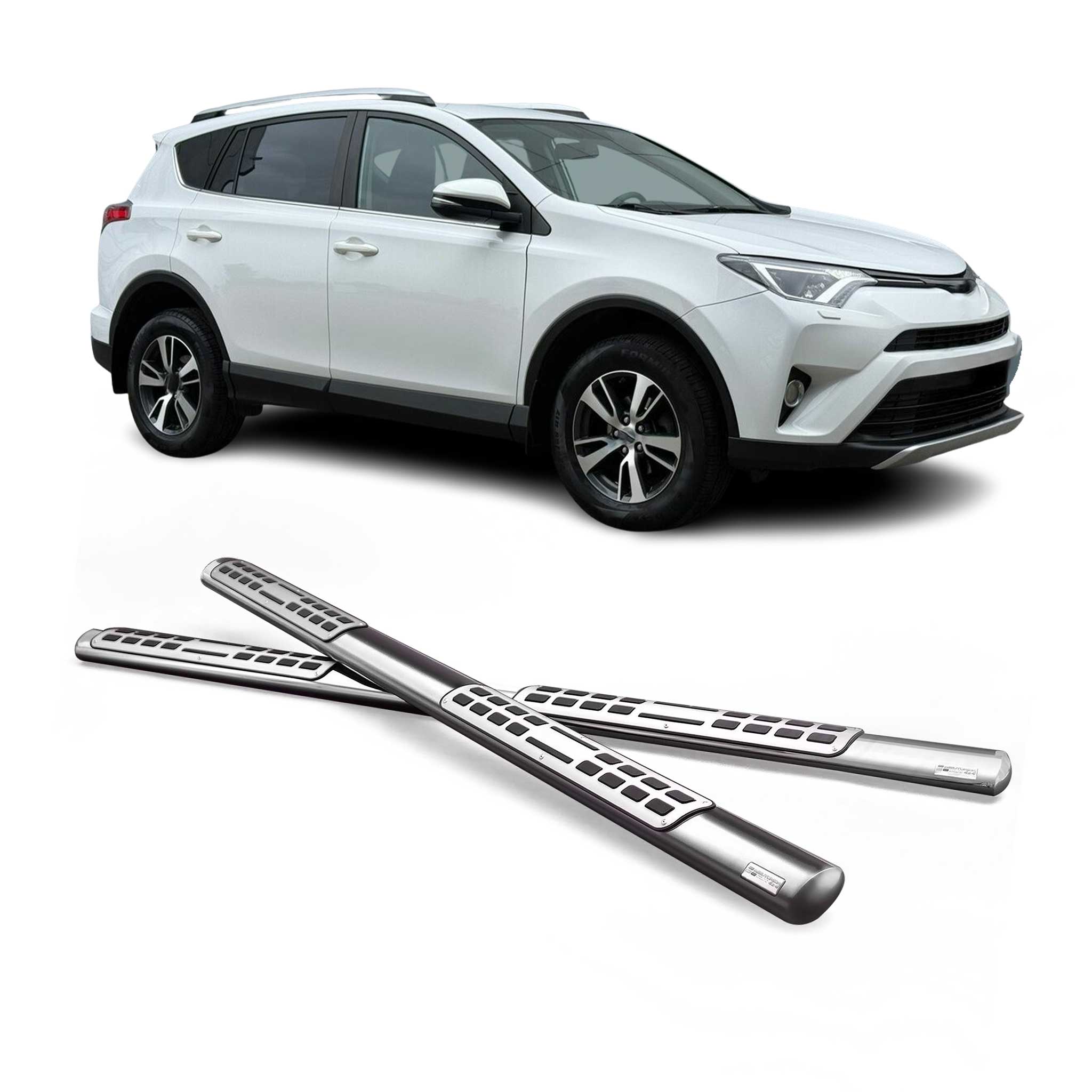 Edelstahl Seitenschweller Schwellerrohre für Toyota RAV4 XA40 2013-2015 Silber