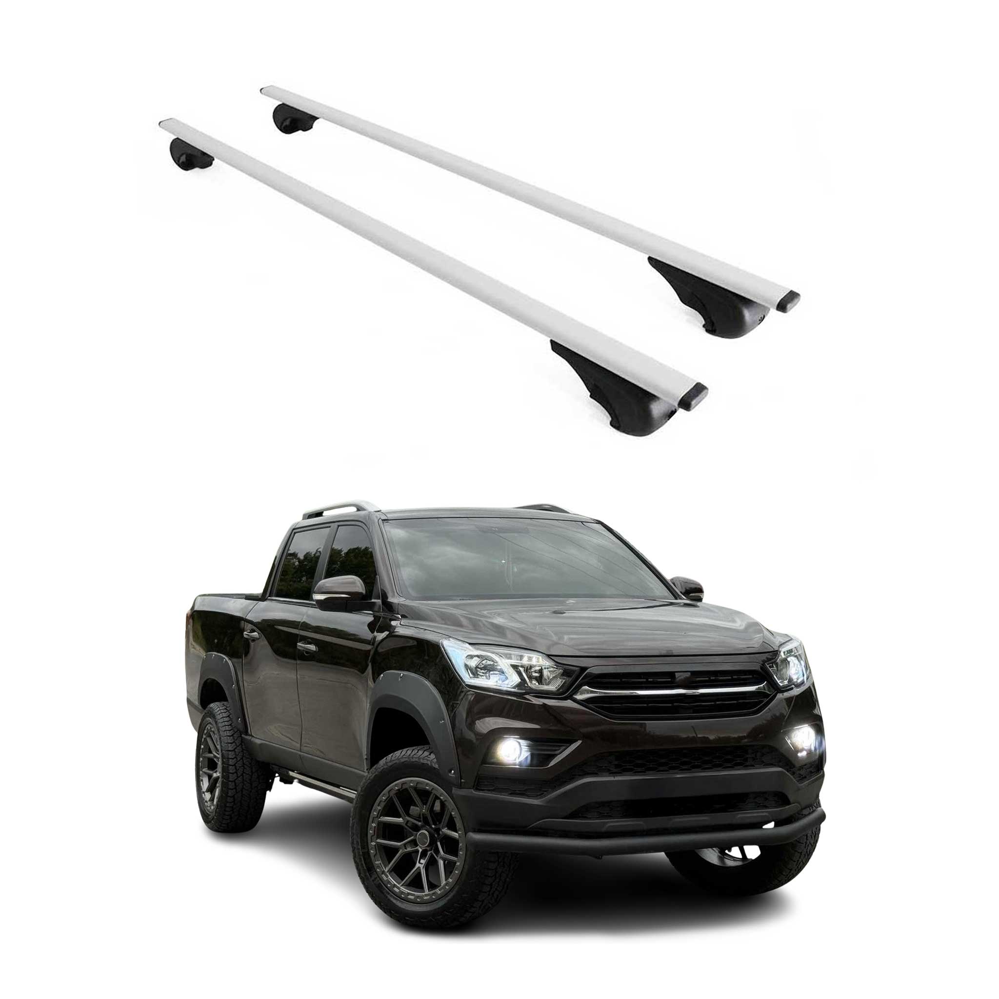 Dachträger Grundtäger für SsangYong Grand Musso 2018-2026 75kg Metall Silber 2x