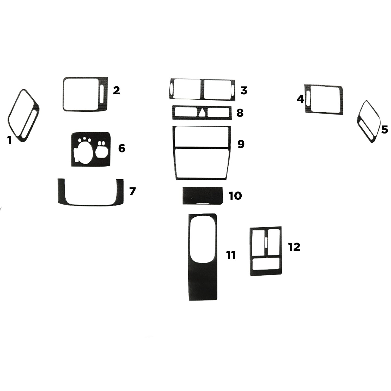 Innenraum Dekor Cockpit für Audi A6 C5 4B 1997-2001 Carbon Optik 12tlg