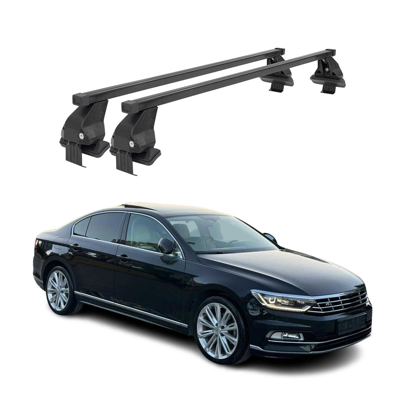 Menabo Dachträger Grundtäger für VW Passat B8 2014-2019 50kg Stahl Schwarz 2 tlg