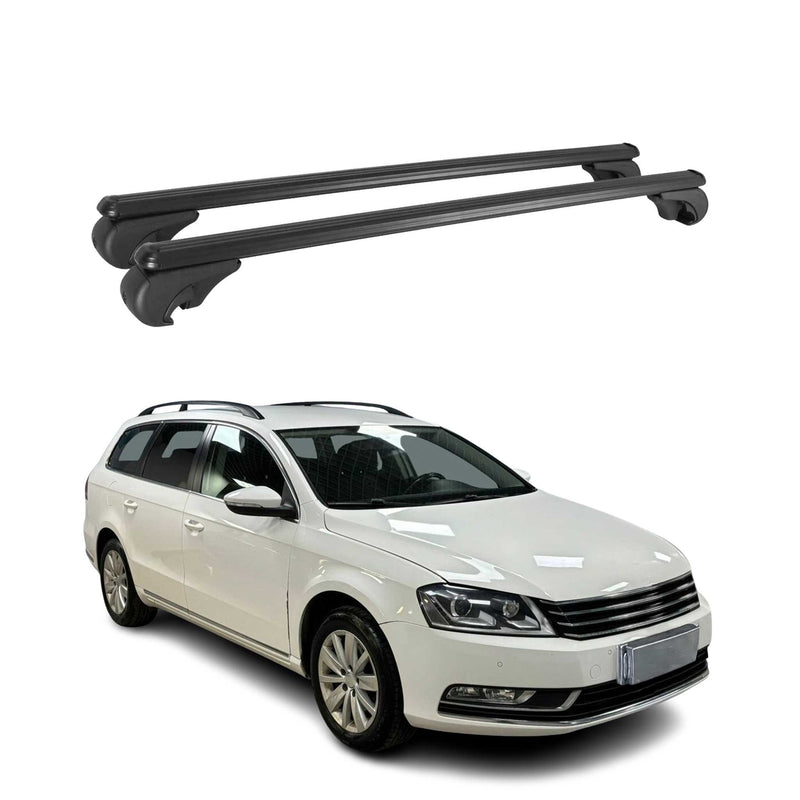 Dachträger für VW Passat B7 Variant 2010-2014 Gepäckträger Aluminium Schwarz 2x
