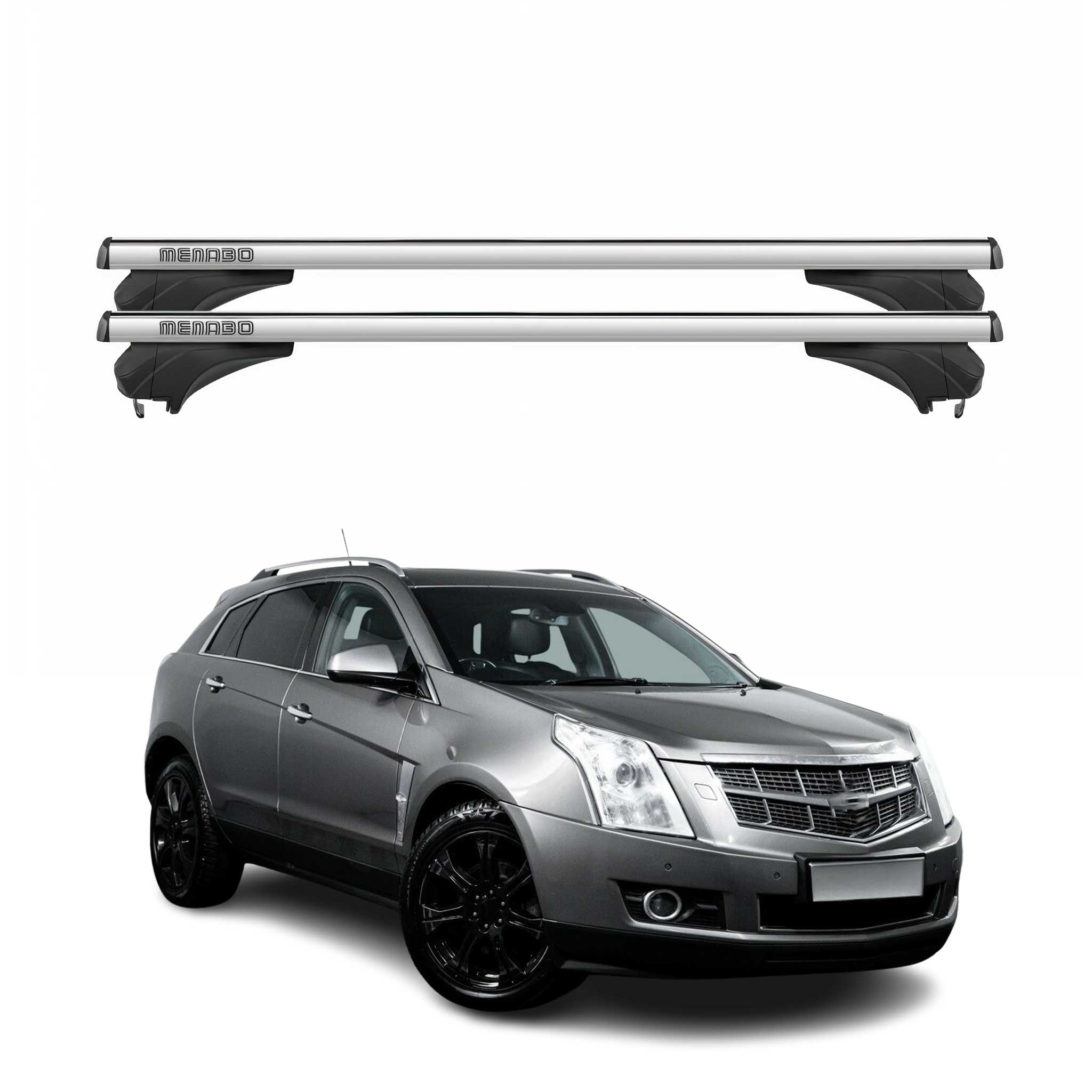 Menabo Dachträger Grundtäger für Cadillac SRX 2010-2016 Aluminium Silber 2 tlg
