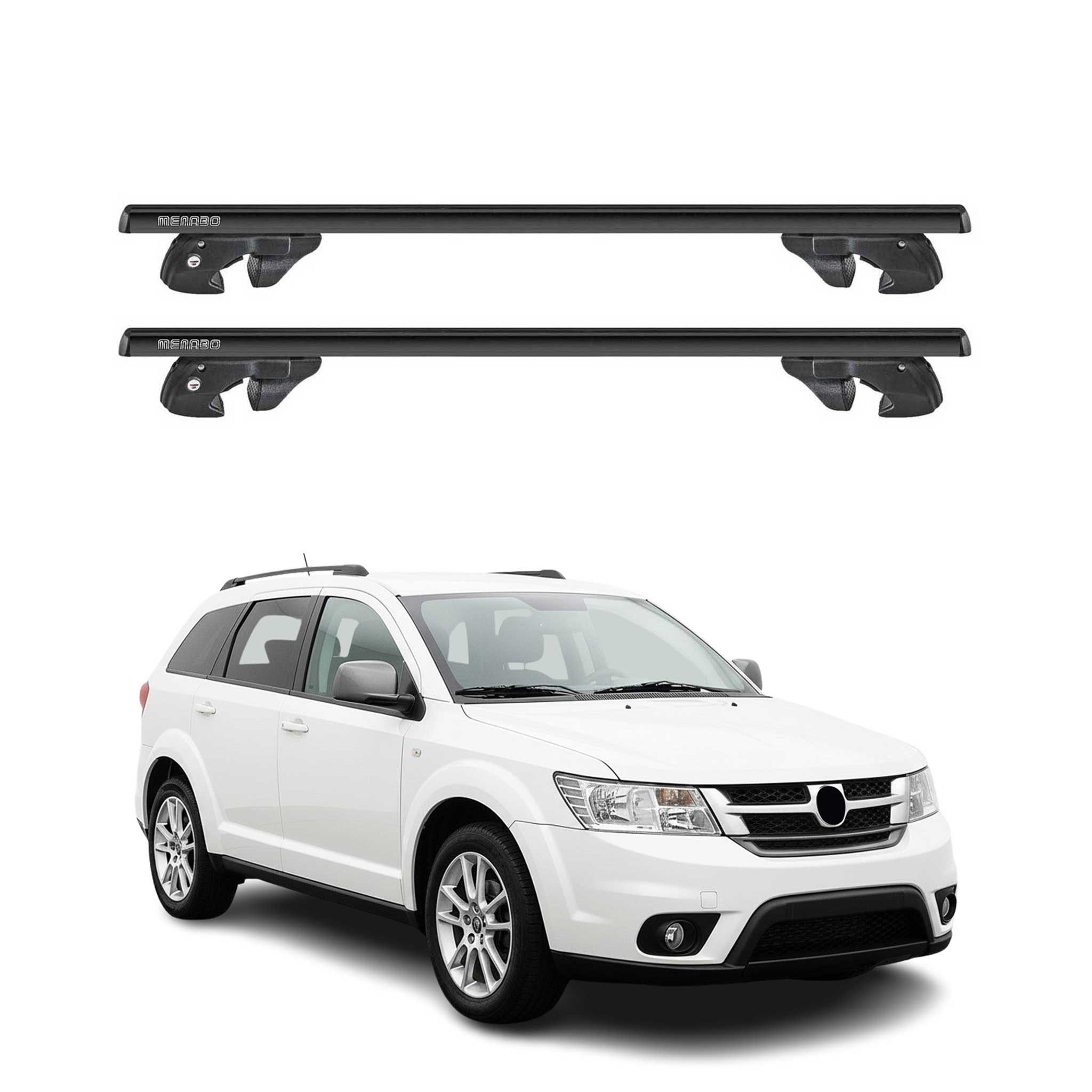 Dachträger für Fiat Freemont /Freemont Cross 2011-2016 Alu 90kg TÜV Schwarz 2tlg