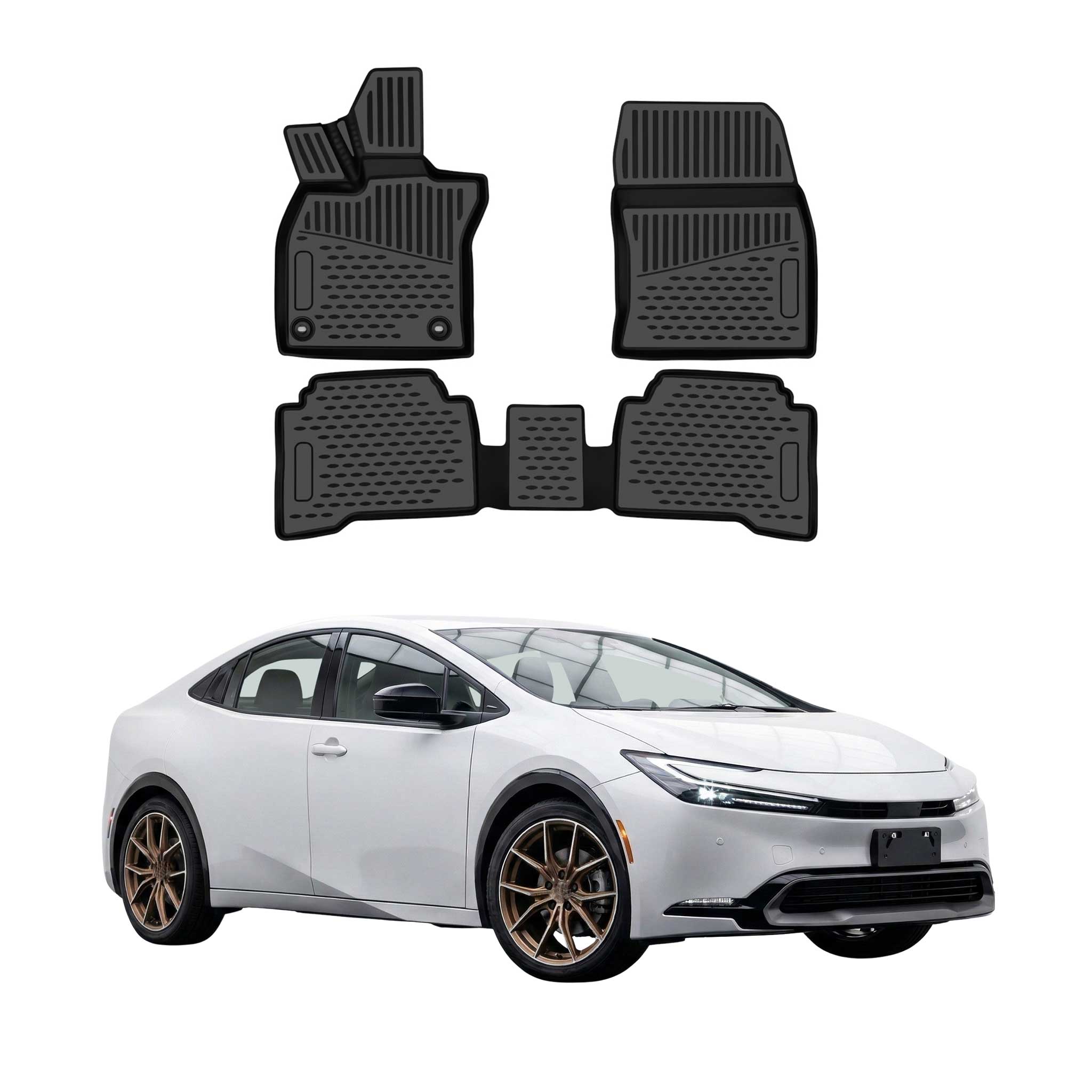 OMAC Gummimatten Fußmatten für Toyota Prius V 2022-2026 TPE Schwarz 3tlg