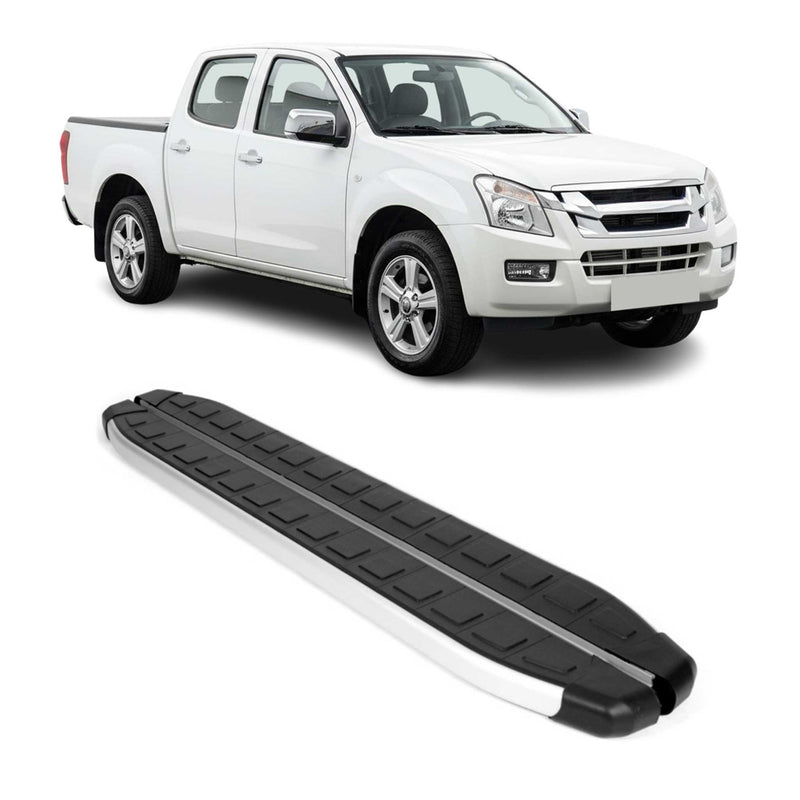 Seitenschweller Trittbretter für Isuzu D-Max DoubleCab 2002-2012 Alu Schwarz