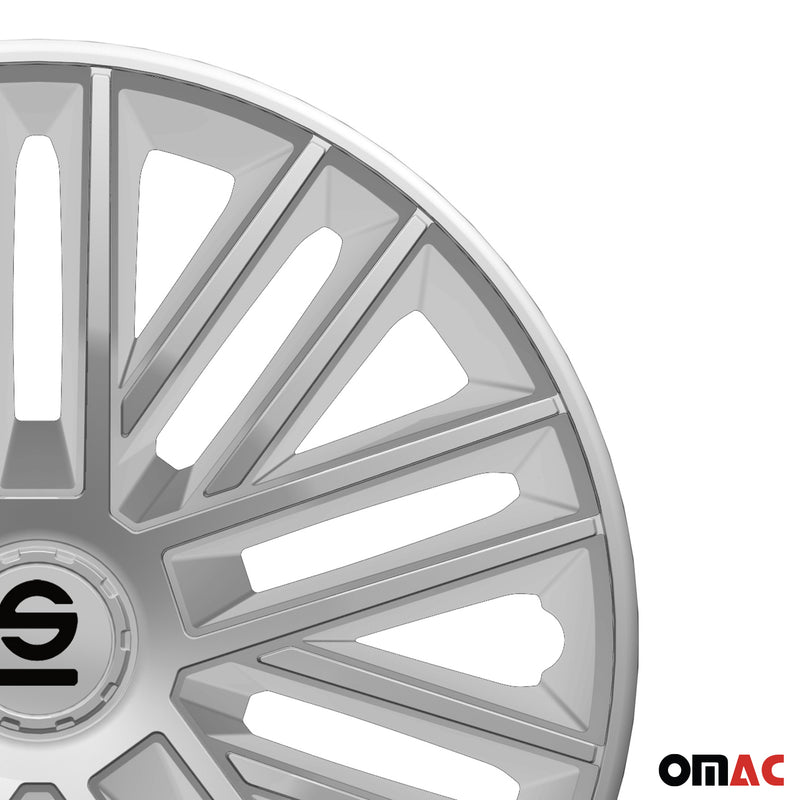 Radkappen Radzierblenden Sparco Bergamo 16" Zoll Auto Abdeckung Set Silber 4x