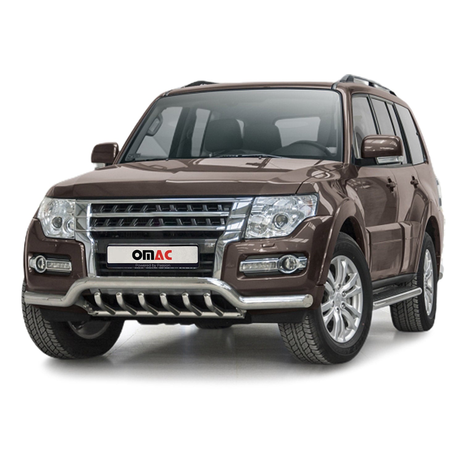 Frontschutzbügel Frontbügel für Mitsubishi Pajero 2014-2022 mit ABE Stahl Silber