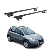 Dachträger Grundtäger für Fiat Sedici 2005-2014 90kg Aluminium Schwarz 2 tlg ABE