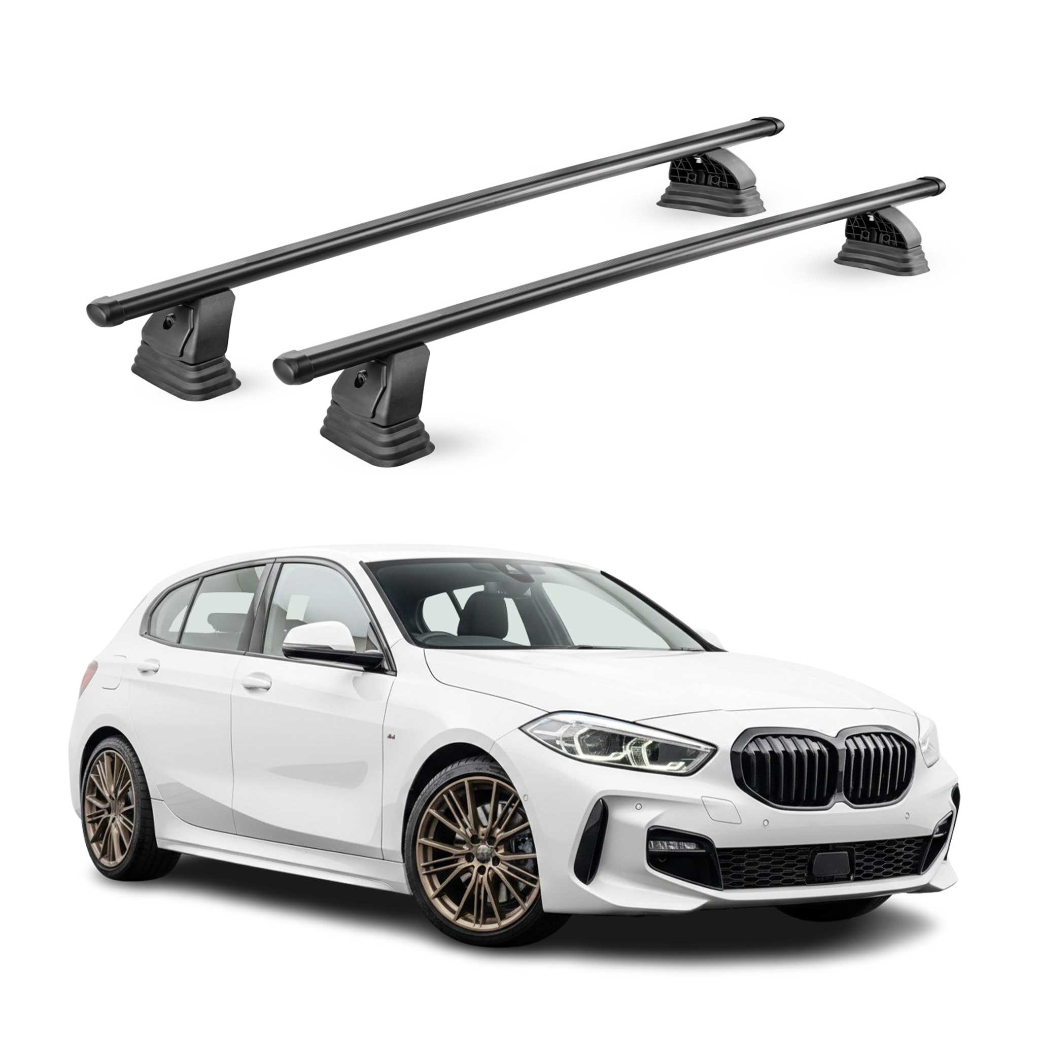 Stahl Dachträger für BMW 1er F40 2019-2024 TÜV Abschließbar 75 kg 2tlg Schwarz