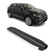 Seitenschweller Seitenbretter Trittbretter für VW T-Roc I 2017-2025 Alu Schwarz