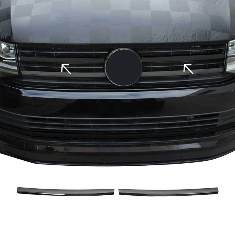 Kühlergrill Grillleisten für VW T6 Transporter Highline 2015-19 Chrom Dunkel 2x