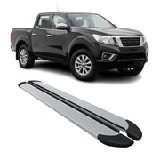 Seitenschweller Trittbretter für Nissan Navara D23 2015-2023 Double Cab Alu Grau
