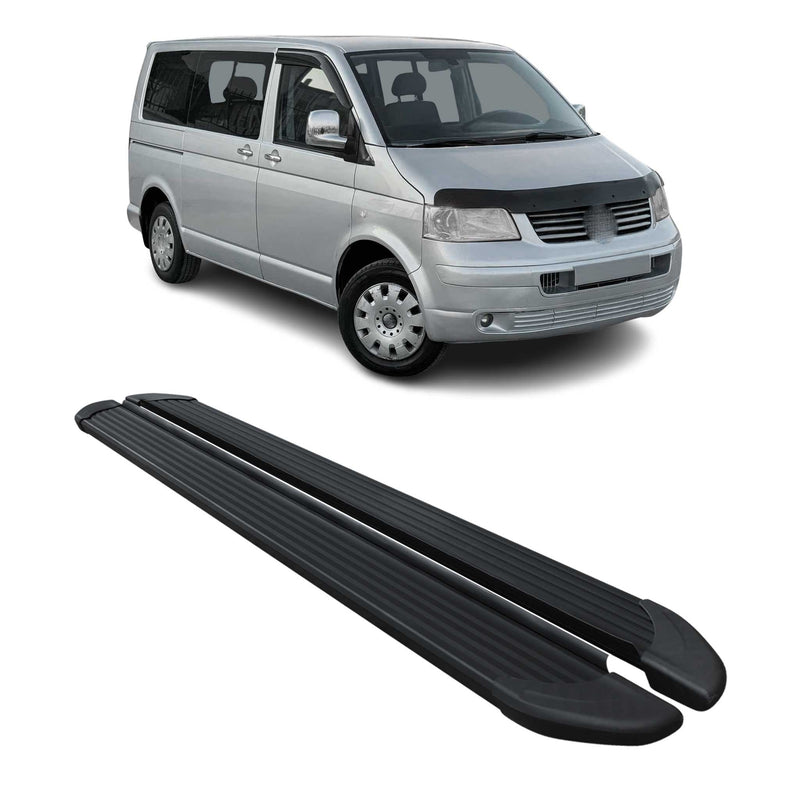 Trittbretter Seitenschweller für VW Transporter T5 2003-2015 L1 Kurzer Schwarz