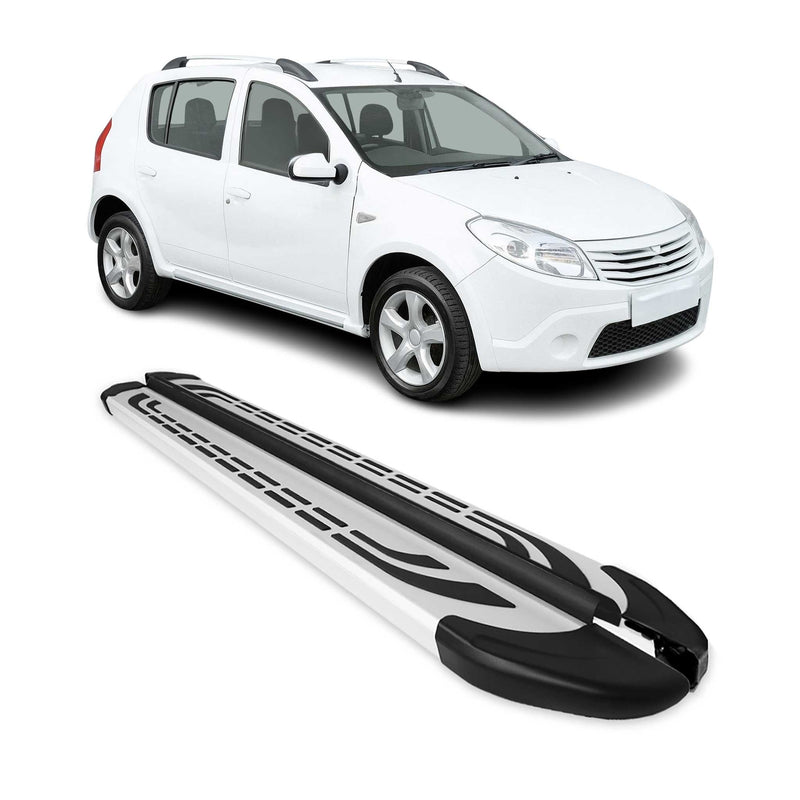 Trittbretter Seitenschweller Seitenbretter für Dacia Sandero Stepway 2007-12 Alu