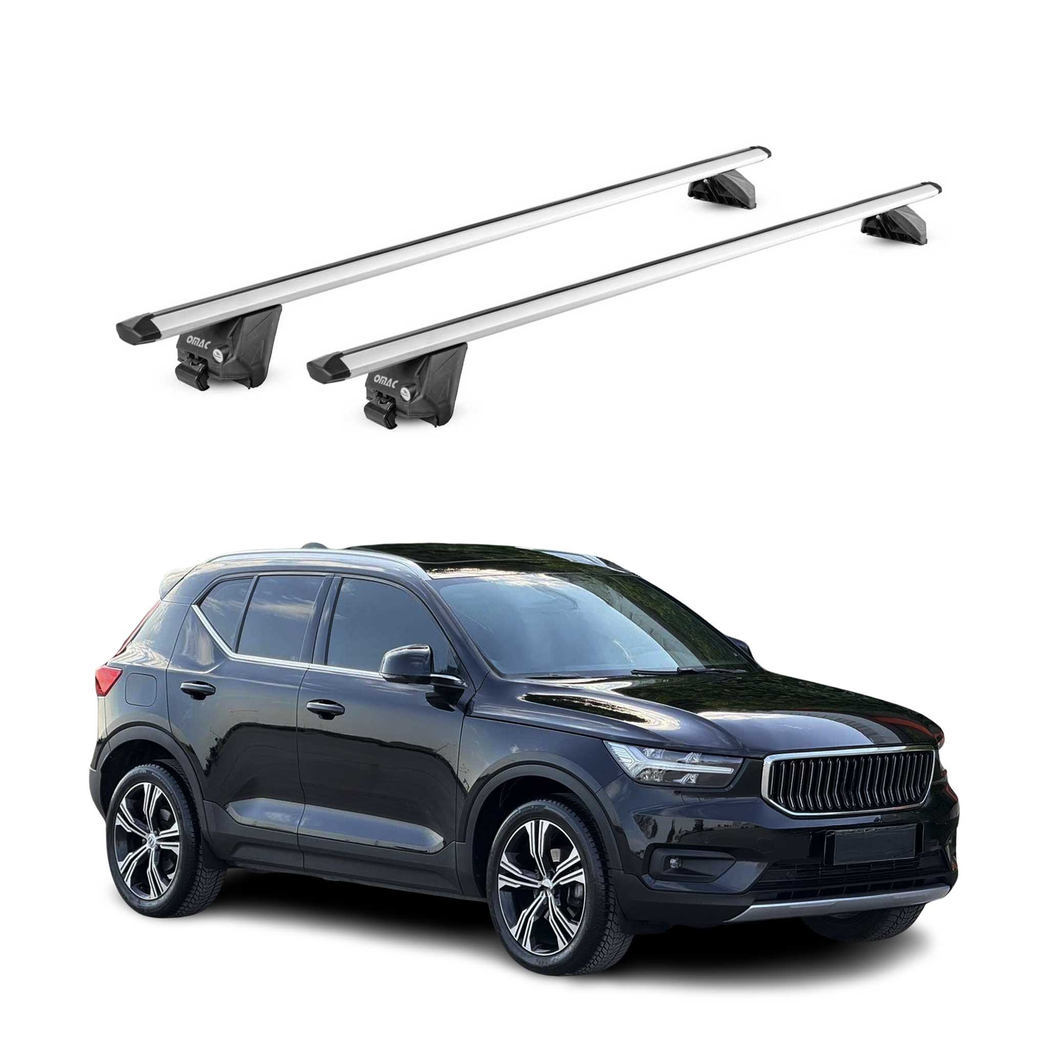 Dachträger Grundtäger für Volvo XC40 2018-2026 100kg Aluminium Silber 2tlg ABE