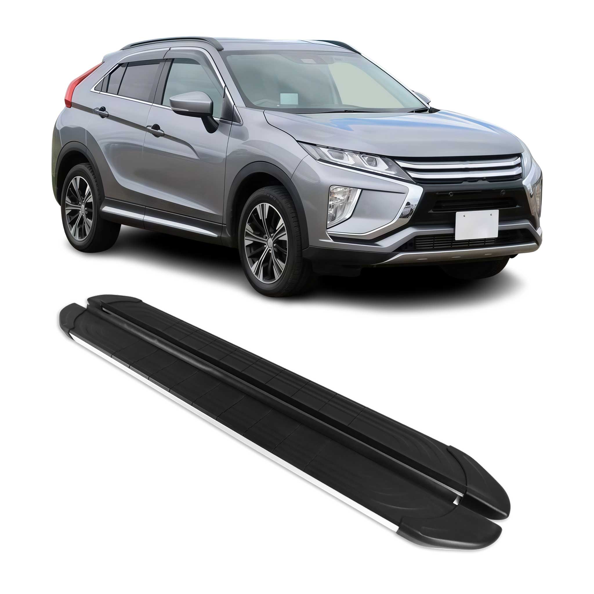Trittbretter Seitenschweller für Mitsubishi Eclipse Cross 2018-2026 Schwarz Alu