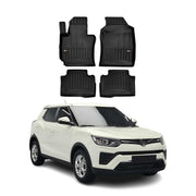 OMAC Gummi Fußmatten für Ssangyong Tivoli 2015-2023 Premium Gummi Schwarz 3tlg