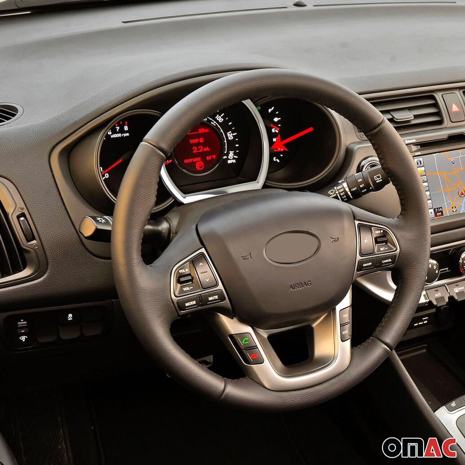 Stunden Rahmen für Kia Rio 2011-2017 Limousine Edelstahl Chrom 1tlg