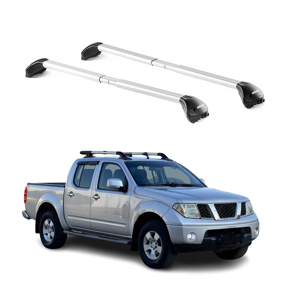 Dachträger Grundtäger für Nissan Navara 2004-2023 4 tür 100kg Alu Silber 2x ABE