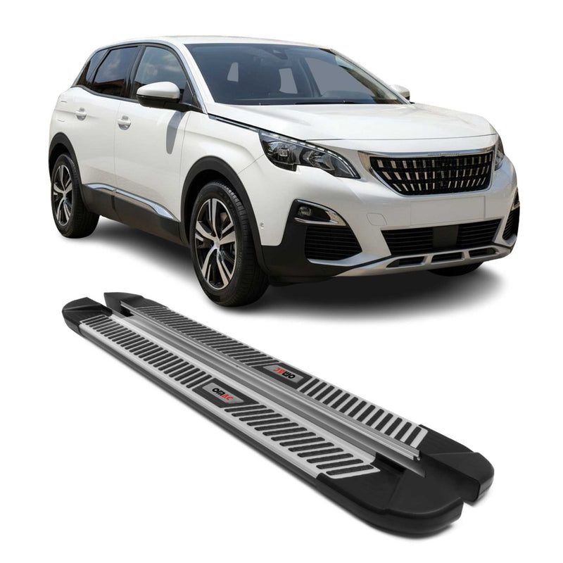 Trittbretter Seitenbretter Seitenschweller für Peugeot 3008 2016-20 Alu Schwarz