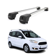 Dachträger Grundträger für Ford Tourneo Courier I 2014-2023 Aluminium Grau 2tlg