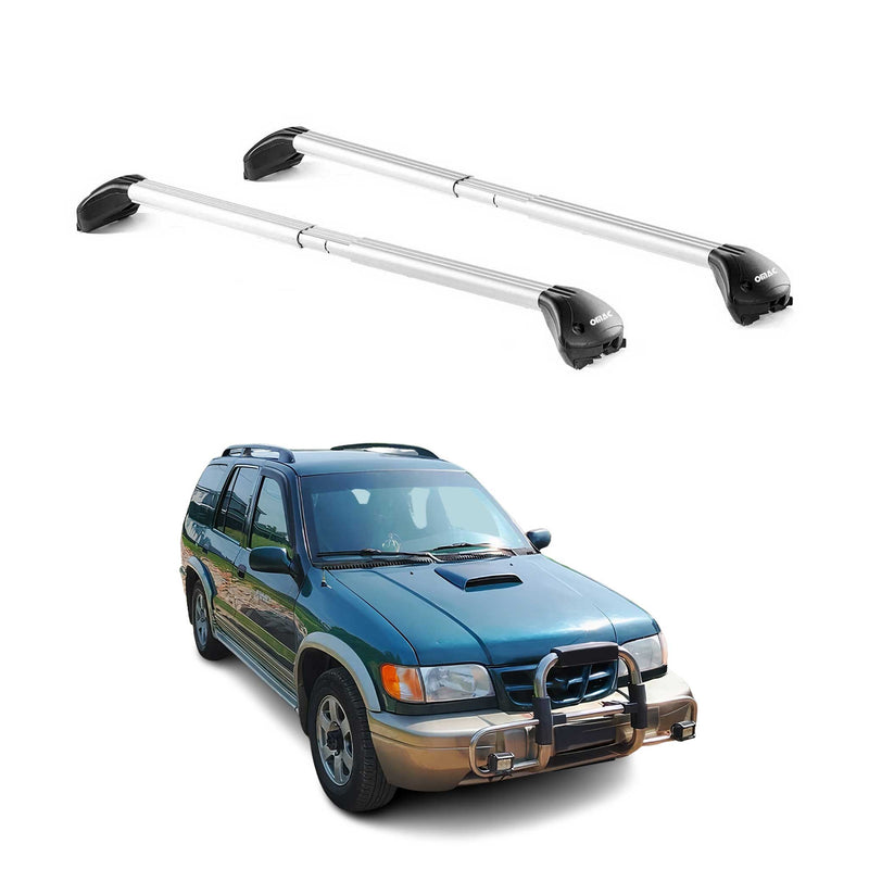 Dachträger Grundtäger für Kia Sportage JA 1993-2004 100kg Alu Silber 2 tlg ABE