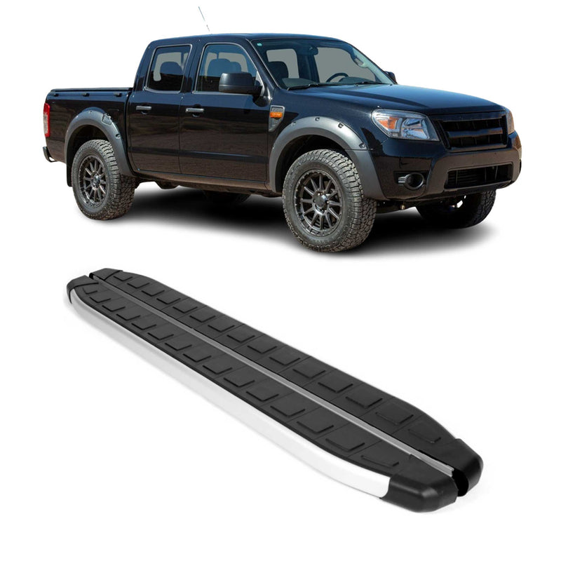 Seitenschweller Trittbretter für Ford Ranger Double Cab 2007-2012 Alu Schwarz