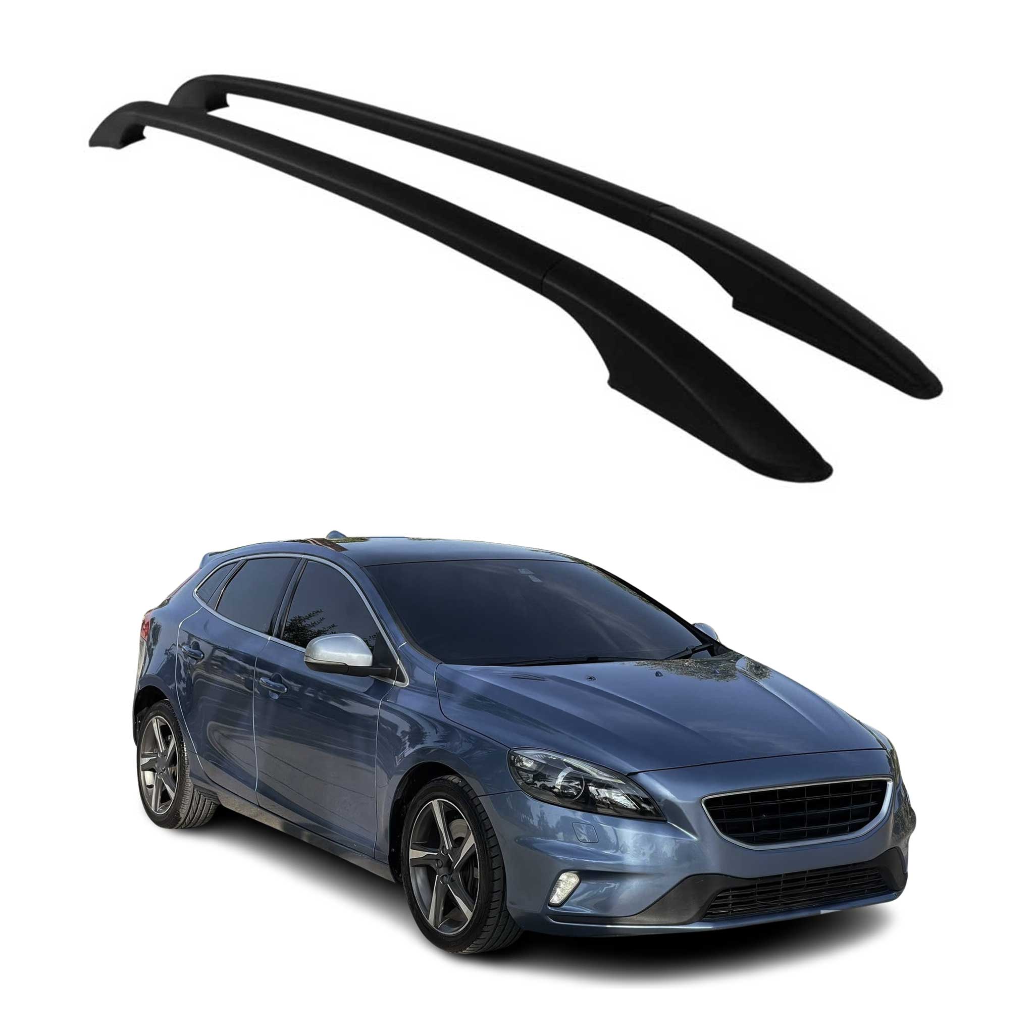 Aluminium Dachreling Relingträger für Volvo V40 2012-2019 Schwarz 2tlg