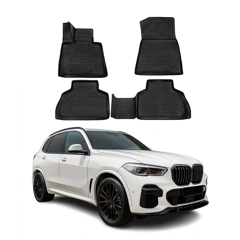 OMAC Gummimatten Fußmatten für BMW X5 G05 2018-2025 TPE Automatten Schwarz 4x