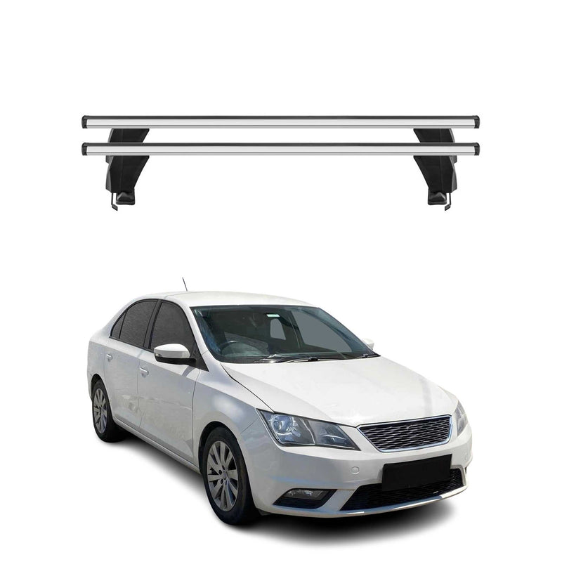 Menabo Dachträger Grundtäger für Seat Toledo mk4 2012-2019 50kg Alu Silber 2 tlg