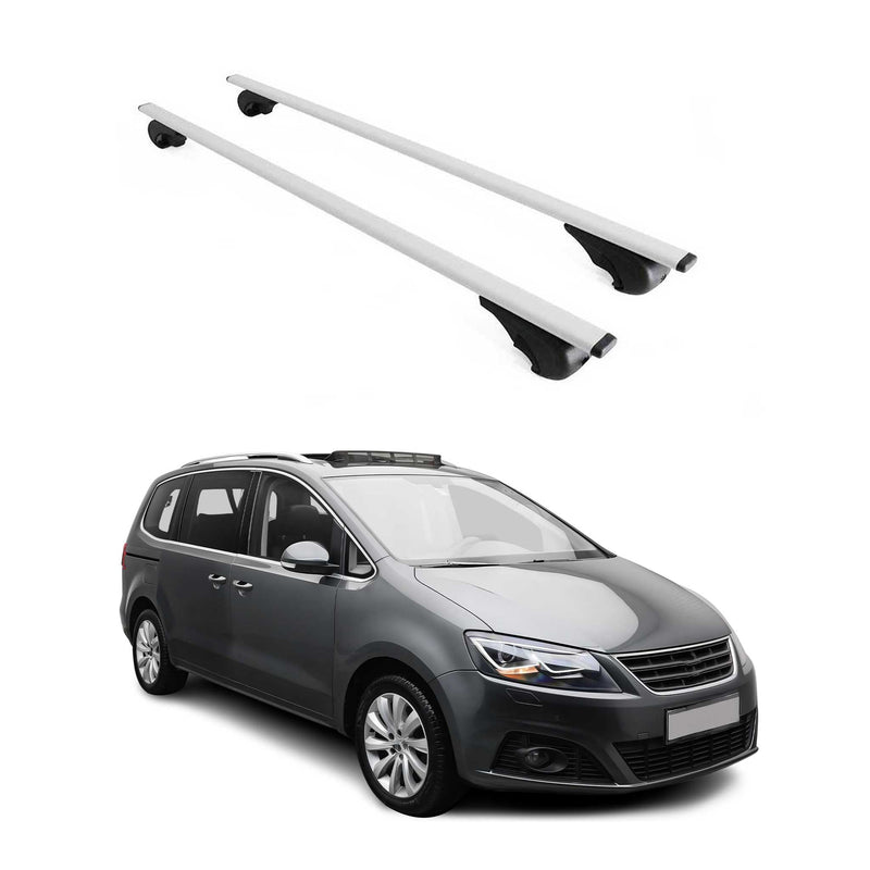 Dachträger Grundtäger für Seat Alhambra mk2 2010-2020 75kg Metall Silber 2 tlg