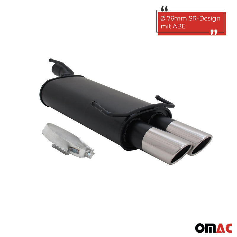 Novus Sportauspuff für Opel Astra F / Opel Kadett E 2x76mm SR-Design mit ABE