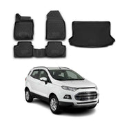 Fußmatten & Kofferraumwanne Set für Ford Ecosport 2014-2017 Gummi TPE Schwarz 5x