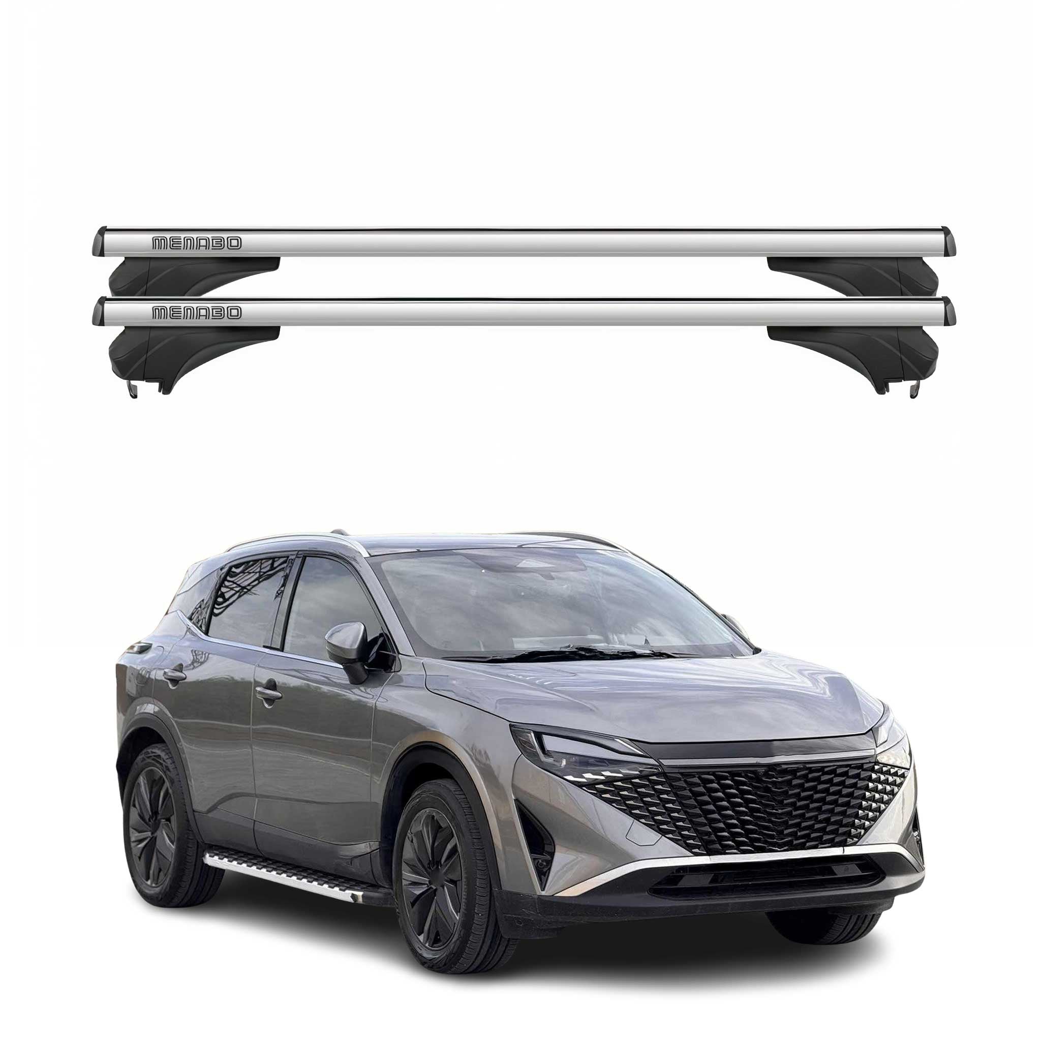 Menabo Dachträger Grundtäger für Nissan Qashqai J12 2021-2026 Alu Silber 2 tlg