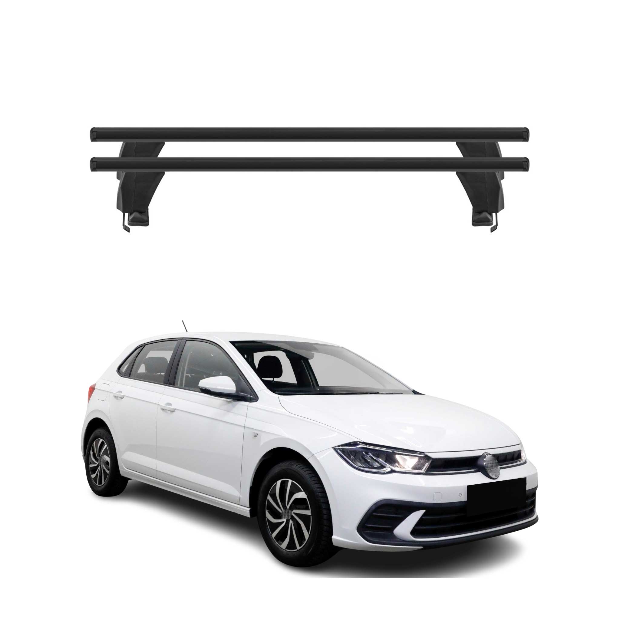 Menabo Dachträger Grundtäger für VW Polo 2021-2026 50kg Aluminium Schwarz 2 tlg