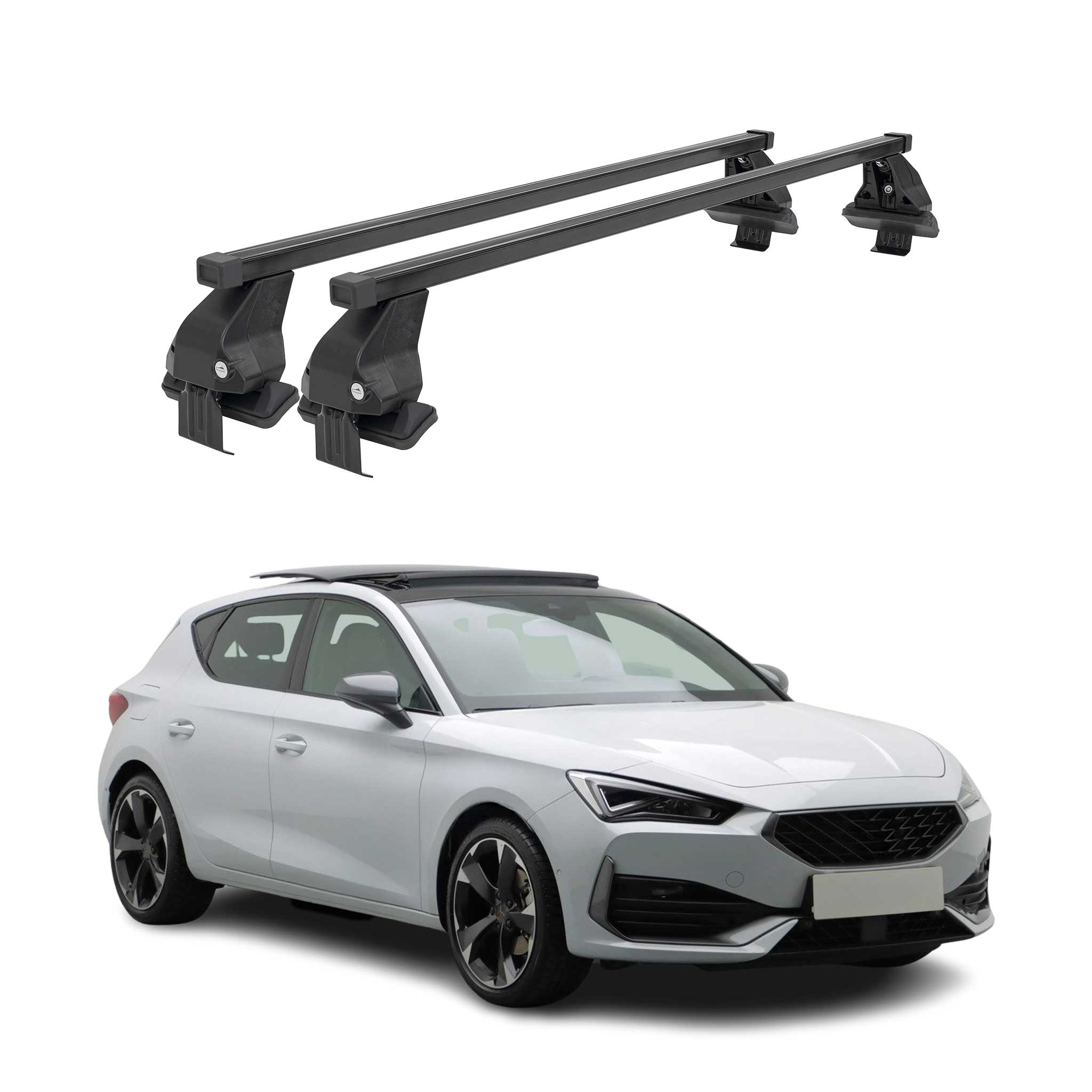 Menabo Dachträger Grundtäger für Cupra Leon 2020-2026 50kg Stahl Schwarz 2 tlg